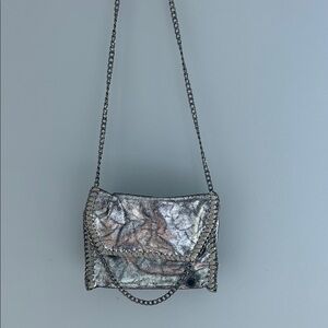 Metallic Iridescent Flap Chain Crossbody Bag